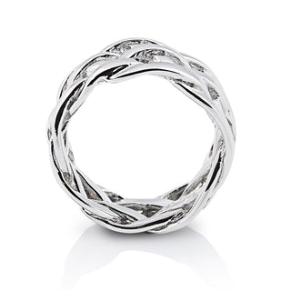 Sterling silver ring with mesh-effect intertwined wires by Gexist®