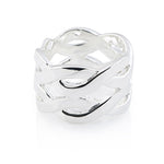 Sterling silver ring with mesh-effect intertwined wires by Gexist®