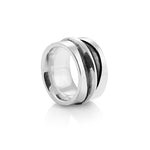 Sterling silver ring with polished and oxidised finish by Gexist®