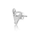 Sterling silver stud earrings in the shape of a heart by Gexist®