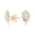 Stud earrings in Sterling Silver, gold plating with a shiny and polished finish by Gexist®