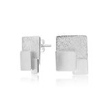 Stud earrings in Sterling Silver with a satin-brushed finish by Gexist®