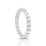 Sublime Sterling Silver Eternity ring adorned with Zircons mounted on claws all around the band by Gexist®