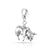 Swiss Edelweiss bull rhodium-plated silver charm by Gexist®