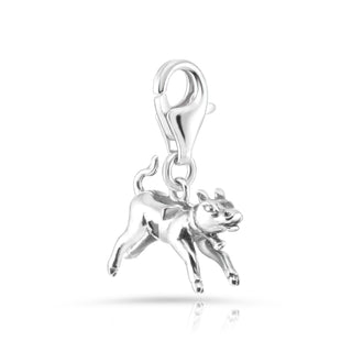 Swiss Edelweiss calf rhodium-plated silver charm by Gexist®