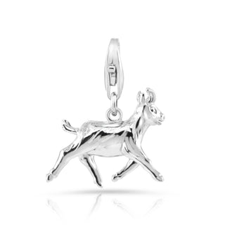 Swiss Edelweiss chamois rhodium-plated silver charm by Gexist®