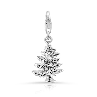 Swiss Edelweiss fir rhodium-plated silver charm by Gexist®