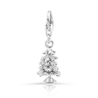 Swiss Edelweiss fir rhodium-plated silver charm by Gexist®