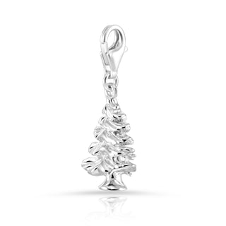 Swiss Edelweiss fir rhodium-plated silver charm by Gexist®