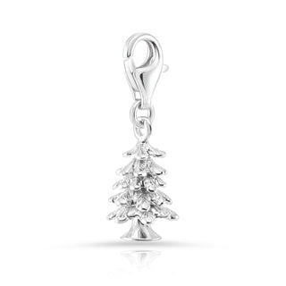Swiss Edelweiss fir rhodium-plated silver charm by Gexist®