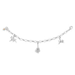 Swiss Edelweiss pine cone rhodium-plated silver charm by Gexist®
