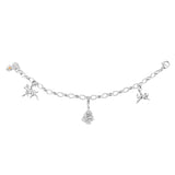 Swiss Edelweiss pine cone rhodium-plated silver charm by Gexist®