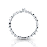 Thin ring made up of small balls in polished Sterling Silver and a small central brilliant (Zircon) by Gexist®