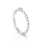 Thin ring made up of small balls in polished Sterling Silver and a small central brilliant (Zircon) by Gexist®