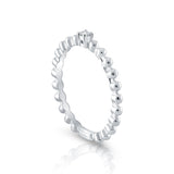 Thin ring made up of small balls in polished Sterling Silver and a small central brilliant (Zircon) by Gexist®