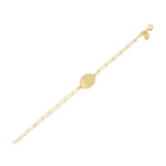 18kt yellow gold plating sterling silver chain bracelet with brushed oval central element surrounded by white zircon by Gexist®