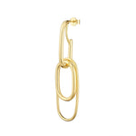 18kt yellow gold plating sterling silver stud earrings, paperclip by Gexist®