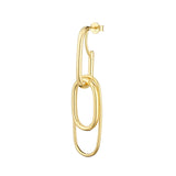 18kt yellow gold plating sterling silver stud earrings, paperclip by Gexist®