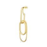 18kt yellow gold plating sterling silver stud earrings, paperclip by Gexist®