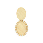 18kt yellow gold plating sterling silver stud earrings with 2 brushed oval shaped designs by Gexist®