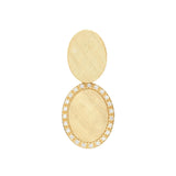 18kt yellow gold plating sterling silver stud earrings with 2 brushed oval shaped designs by Gexist®