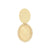 18kt yellow gold plating sterling silver stud earrings with 2 brushed oval shaped designs by Gexist®