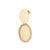 18kt yellow gold plating sterling silver stud earrings with 2 brushed oval shaped designs by Gexist®