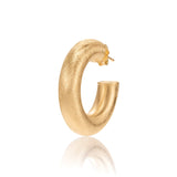 27mm sterling silver creole with raff finish by Gexist®