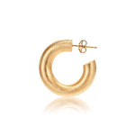 27mm sterling silver creole with raff finish by Gexist®