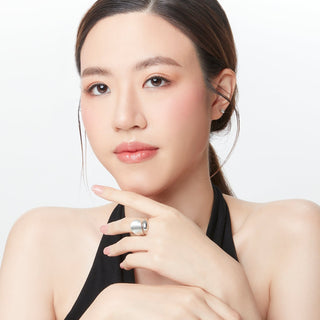 Adjustable sterling silver ring with matt and polished finish by Gexist®