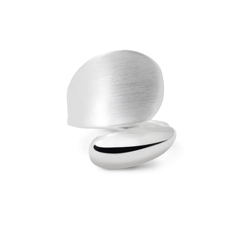 Adjustable sterling silver ring with matt and polished finish by Gexist®