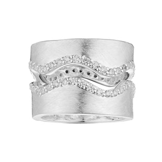 Attractive Variants Princess Crown Raff Finish Sterling Silver Ring With White CZ Round 1mm by Gexist®