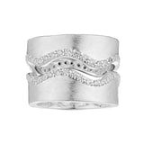 Attractive Variants Princess Crown Raff Finish Sterling Silver Ring With White CZ Round 1mm by Gexist®