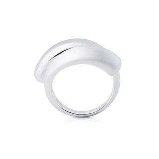 Beautiful Sterling Silver ring with a double matte and shiny wave by Gexist®
