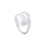 Beautiful Sterling Silver ring with a double matte and shiny wave by Gexist®