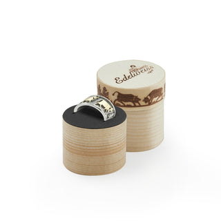Bicolor Sterling Silver Edelweiss Ring with Armailli and Cows by Gexist®
