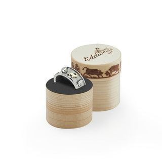 Bicolor Sterling Silver Ring with Bouquetins, Matterhorn, Edelweiss and Alphorn by Gexist®