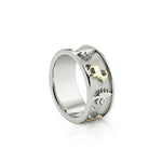 Bicolor Sterling Silver Ring with Bouquetins, Matterhorn, Edelweiss and Alphorn by Gexist®