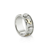 Bicolor Sterling Silver Ring with Bouquetins, Matterhorn, Edelweiss and Alphorn by Gexist®