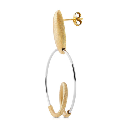 Bicolor Sterling Silver spiral earrings by Gexist®
