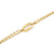 Bracelet in Sterling Silver with yellow gold plating with double chain and rectangle ring with brushed finish by Gexist®