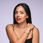 Choker necklace in sterling silver with white zirconium charm by Gexist®