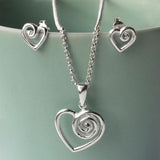 Delicate Silver Spiral Heart Earring (MD260E) by Gexist®