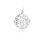 Delicate and detailed round silver dangle earrings by Gexist®