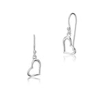 Delicate sterling silver heart shaped earrings by Gexist®