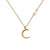 Double necklace in yellow gold plating Sterling Silver with a moon and stars by Gexist®