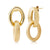 Earrings in Sterling Silver yellow gold plating with two oval rings in a brushed and shiny finish by Gexist®