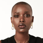 Earrings in sterling silver and yellow gold plating with 2 different finishing elements by Gexist®