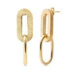 Earrings in sterling silver and yellow gold plating with 2 different finishing elements by Gexist®