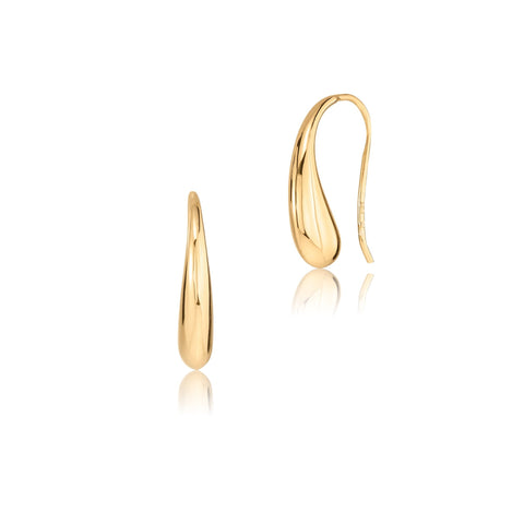 Earrings small liquid drop in gold plating sterling silver by Gexist®